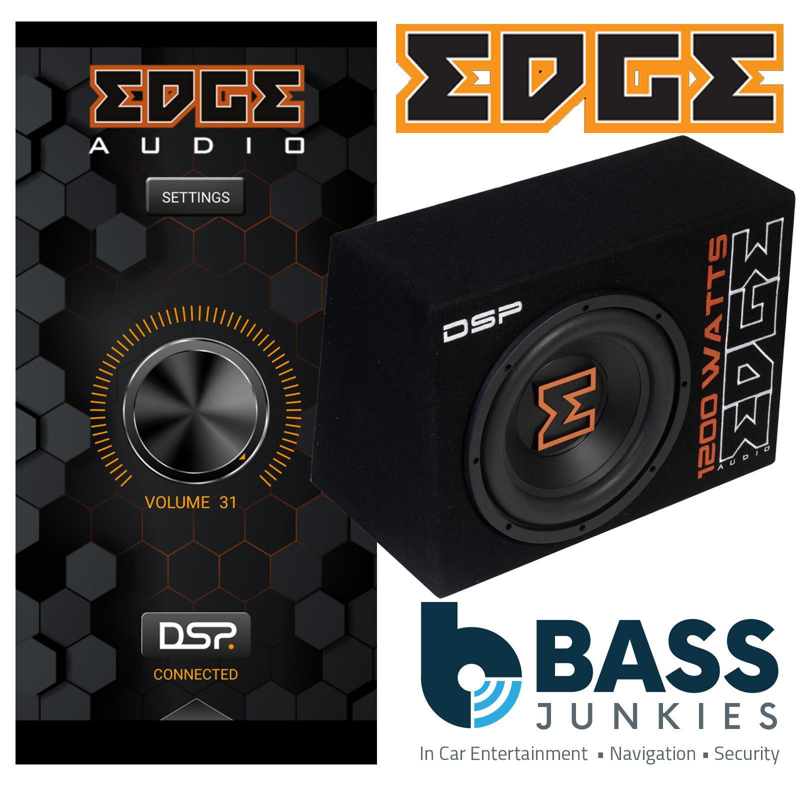 EDGE EDBX12ADSP-E3 - 1200W 12"" Amplified Car Sub Bass Box with DSP & Wiring Kit