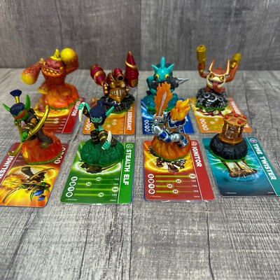 Skylanders Spyros Adventure Mixed Lot of 8 Game Figures With Characters Card
