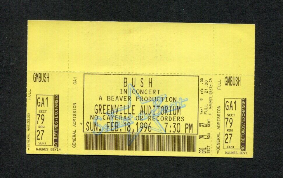 Bush, No Doubt, Goo Goo Dolls 1996 Unused Concert Ticket