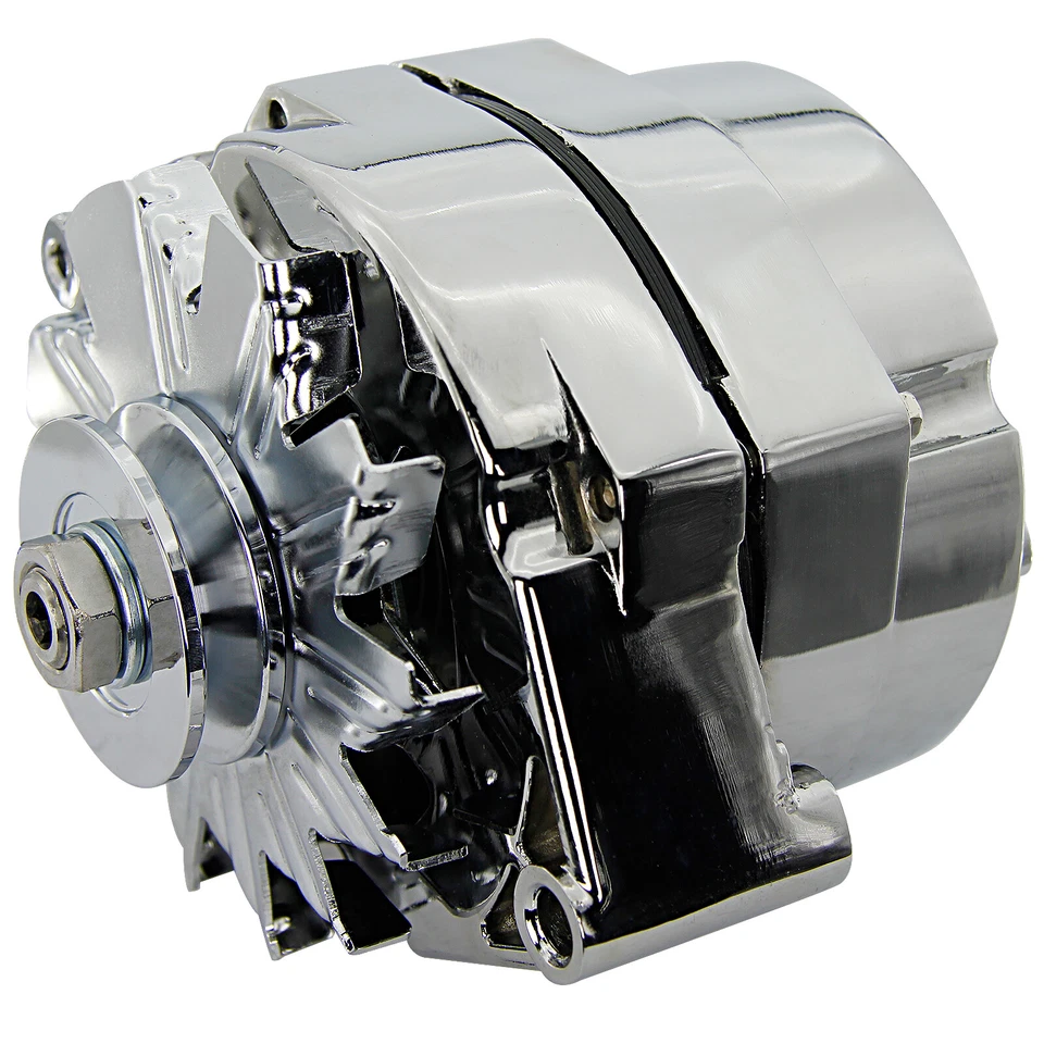 New Alternator for Chevy GM SBS Chrom 1 Wire High Output One wire 100Amp Foto 4 de 4