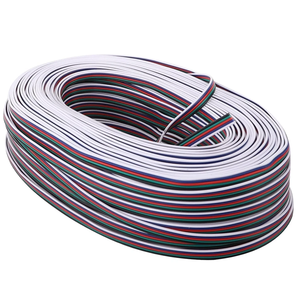 10ft 328ft RGBW 3528 5050 RGB LED Strip 5Pin Extension Cable Wire Connector Cord - Image 2 of 4