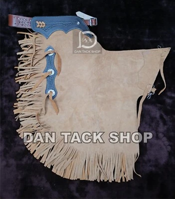 Leather Chinks Chaps Classic for Men Women Unisex Rodeo Bull Trail Horse Riding