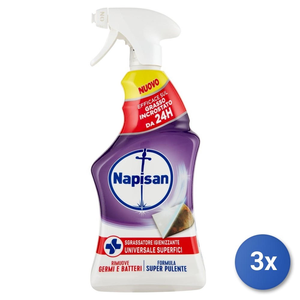 3x Napisan Sgrassatore Trigger 740 Ml. Universale Disinfettante