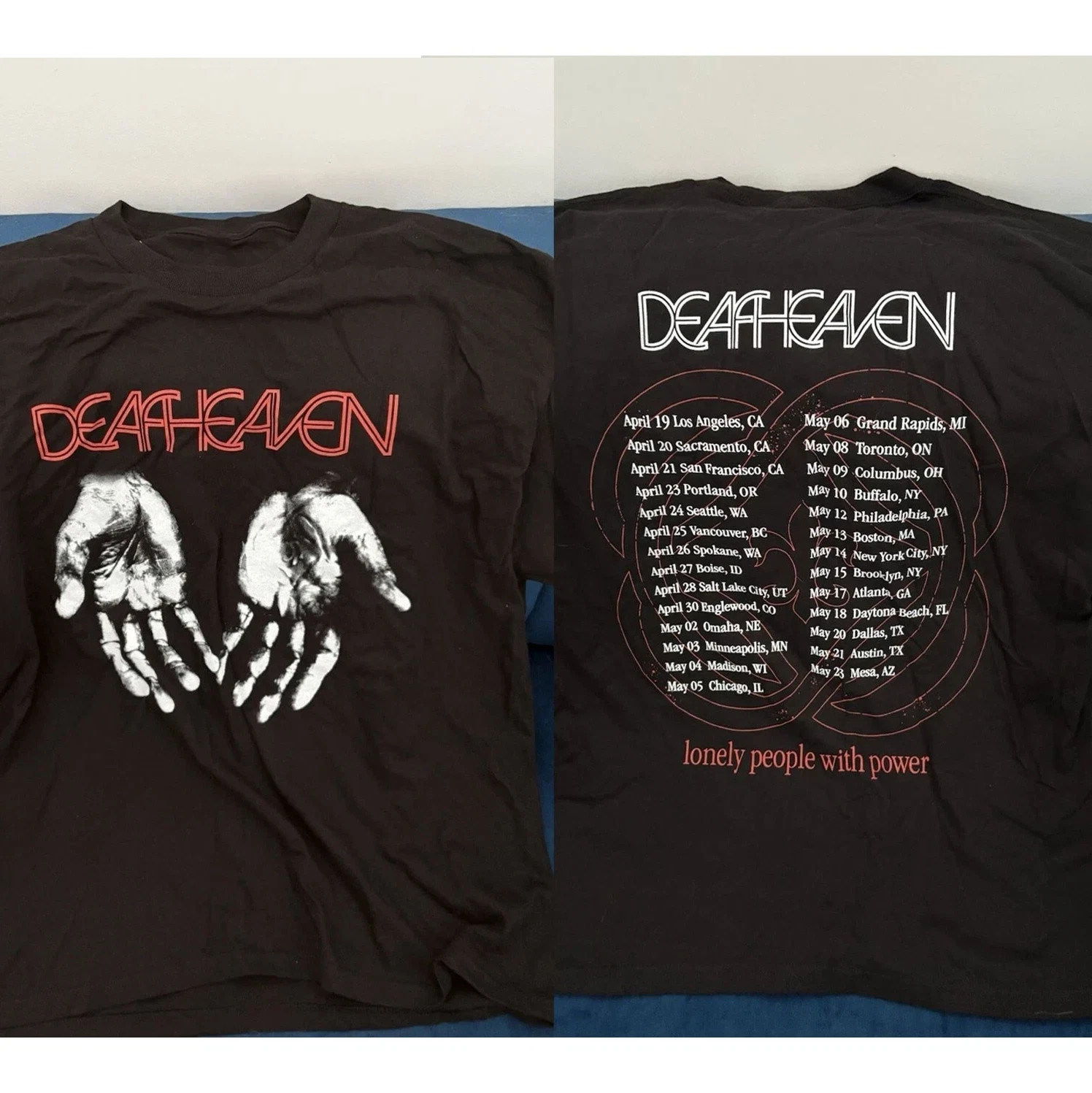 Deafheaven 2025 Tour T-Shirt Lonely People With Power Tour Shirt