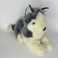 Russ Blizzard Jr Siberian Husky Puppy Plush Toy Gray White Alaskan Malamute 11"
