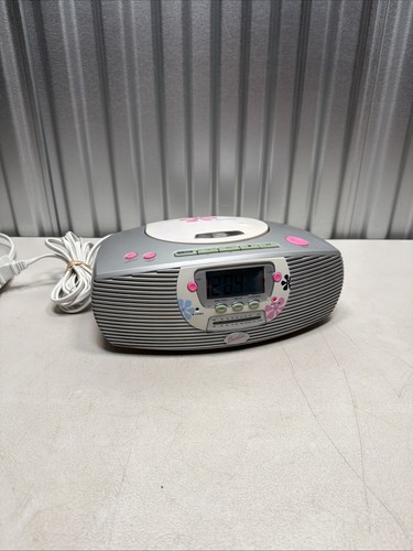 Vintage Barbie BE-397 Radio CD Player Boombox Silver & Pink