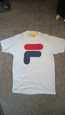 NWT 1980's FILA BIG LOGO 50/50 HANES SINGLE STITCH T-SHIRT sz M