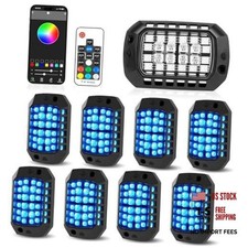 8 Pods RGB Rock Lights for 12V Trucks Boat Golf Cart Remote