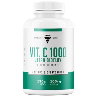 Trec VIT. C 1000 Ultra Bioflav, Vitamin C 1000 mg mit Bioflavonoiden 100 Kapseln