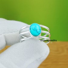 Turquoise Gemstone 925 sterling silver handmade Gift Ring US size 5 to 13