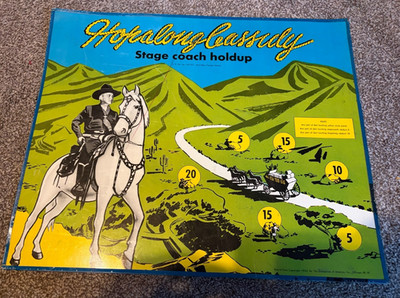 1950 Hopalong Cassidy Tin Target Tin Target 2 Sided Game Toy Enterprises of Amer