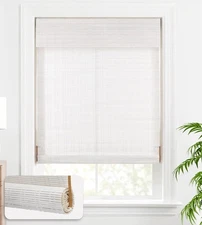 Cordless Bamboo Blinds, Bamboo Roll Up Shades for Windows, Light Filtering Wo...