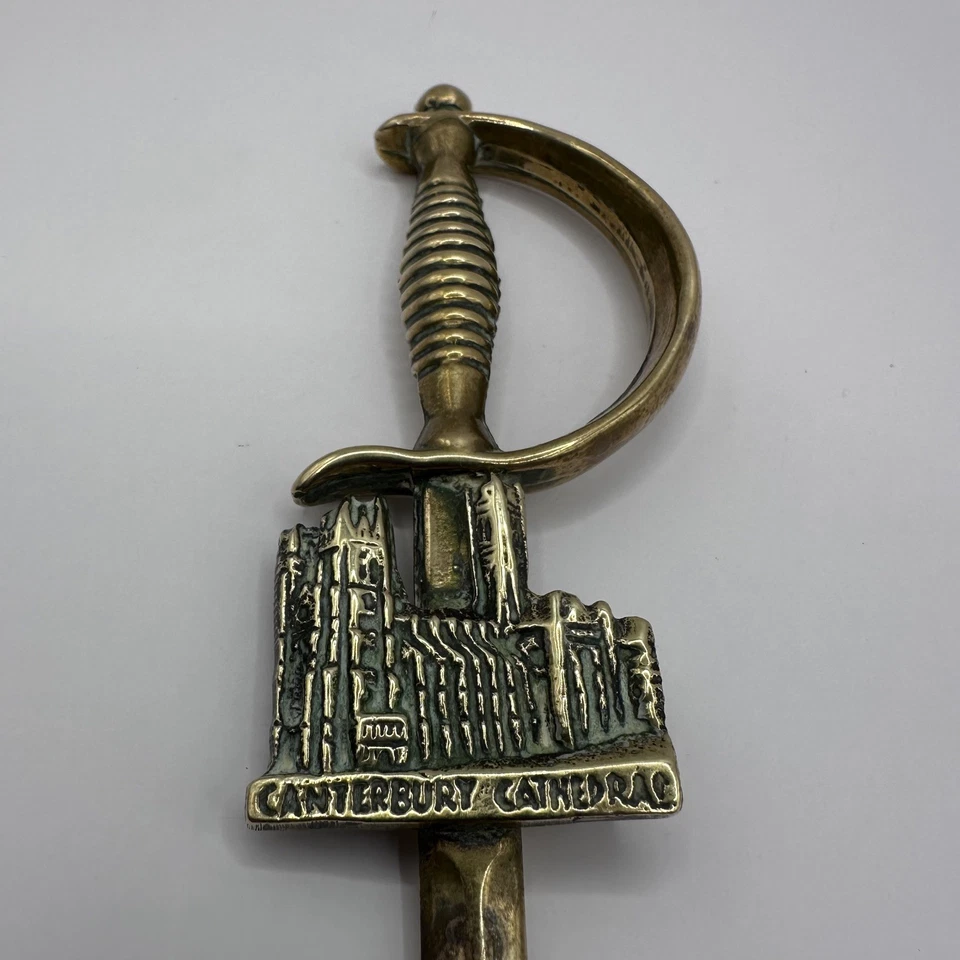 Vintage Brass Sword Letter Opener – Canterbury Cathedral - Image 2 of 4