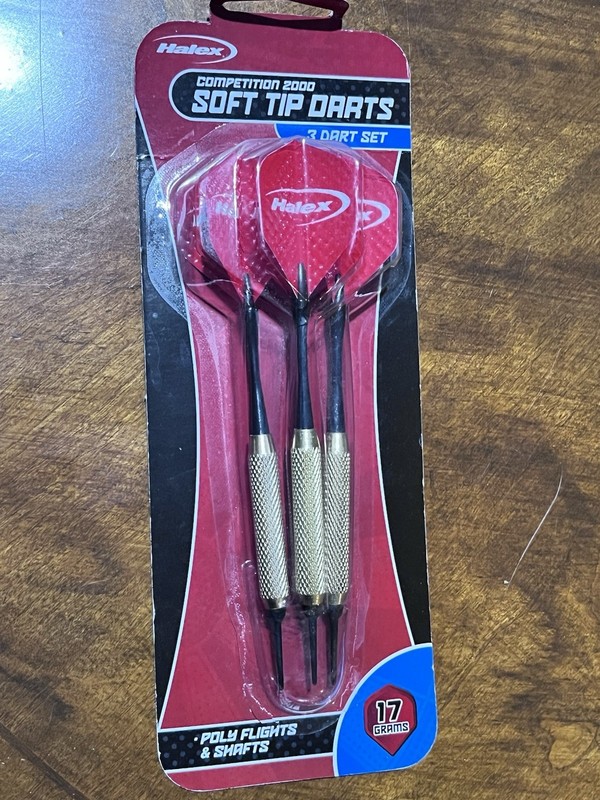 HALEX Competition 2000 17G Set Of 3 Brass Barrels Soft Tip Darts NEW