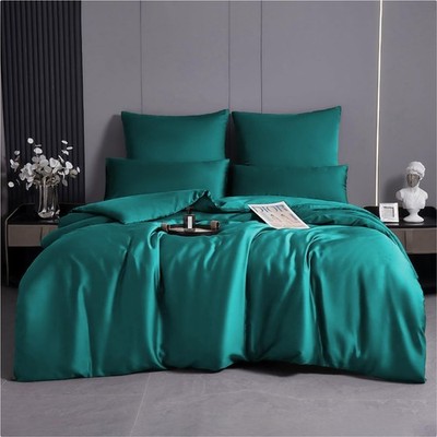 2tlg Bettwäsche Set Tencel Lyocell 155x220 Sommer atmungsaktiv hypoallergen grün