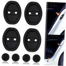 Car Silicone Door Latch Protective Cover Car Door Lock Latches Cover Black-4Pcs
