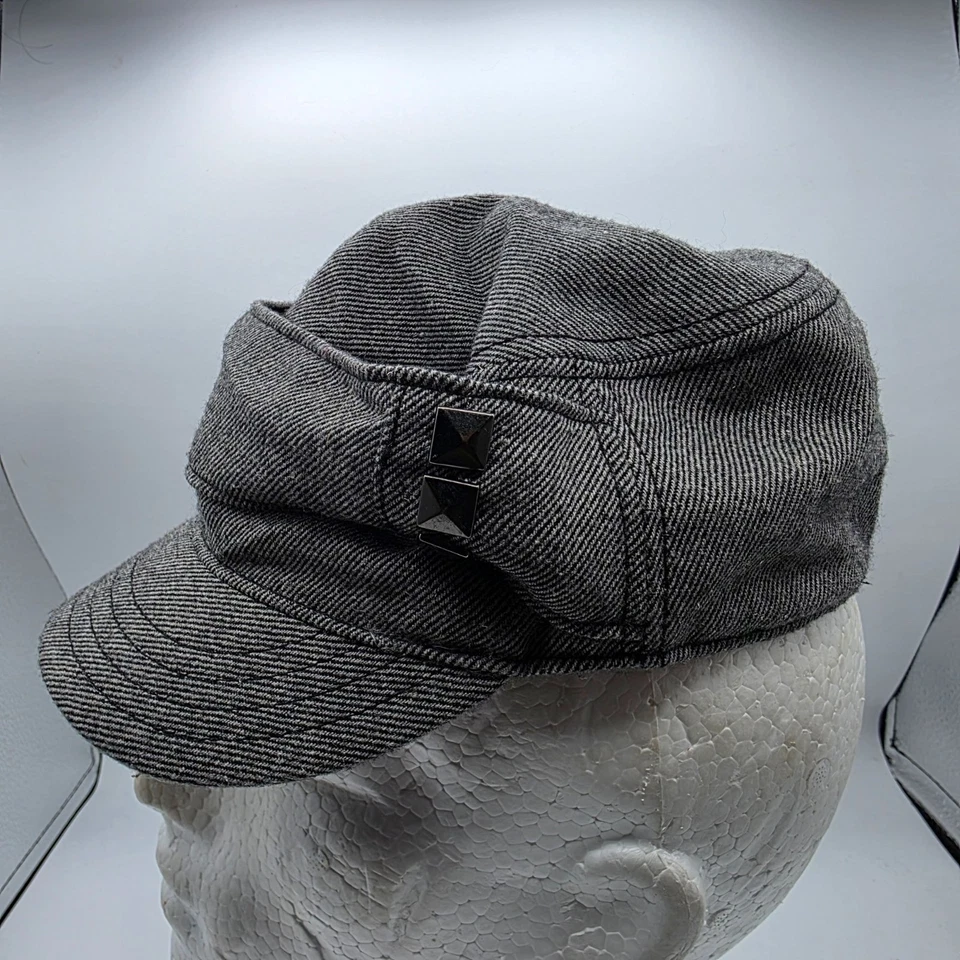 ONeill Kids Adjustable Gray News Boy Hat Cap With Metal Accents Casual Outdoors - Image 2 of 4
