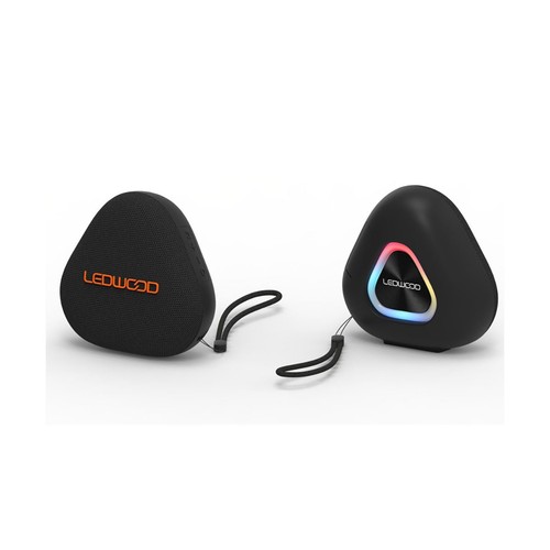 Ledwood Altavoz Bluetooth Portátil de 15W con LED Ambiental Impermeable, Negro - Zdjęcie 3 z 3
