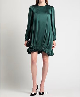 Rochas Green Long Sleeve Balloon Dress $1,215 IT 38 US 2-4 Runway Gala Luxury