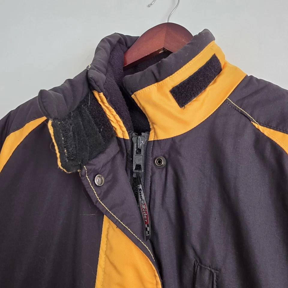 Vintage Womens S SnoRider K-Speed Yellow Vented Snowmobile Jacket Parka Canada - Image 3 of 4