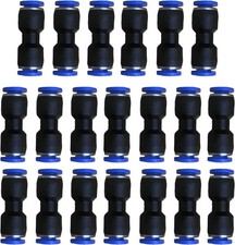20-Pack 1/4" OD Pneumatic Quick Connect Push-to-Connect Fittings Straight Couple