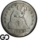 1853 Seated Liberty Quarter, Arrows & Rays, Tough Type