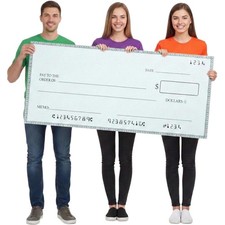 2 PCS 36x16 Inch Extra Large Dry Erase Blank Giant Fake Check Presentation