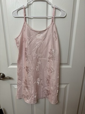 Vintage Y2K Valerie Steven s Coquette Pink Floral Slip Lingerie Dress Sz M