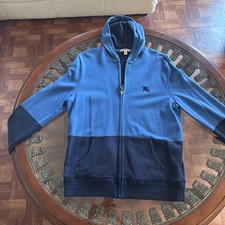 Burberry Zip-Up Hoodie Size Large, 2 TONE
