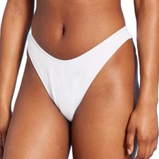 NWT Wild Fable White Low Rise Ultra High Leg Cheeky Bikini Bottom Size 1X
