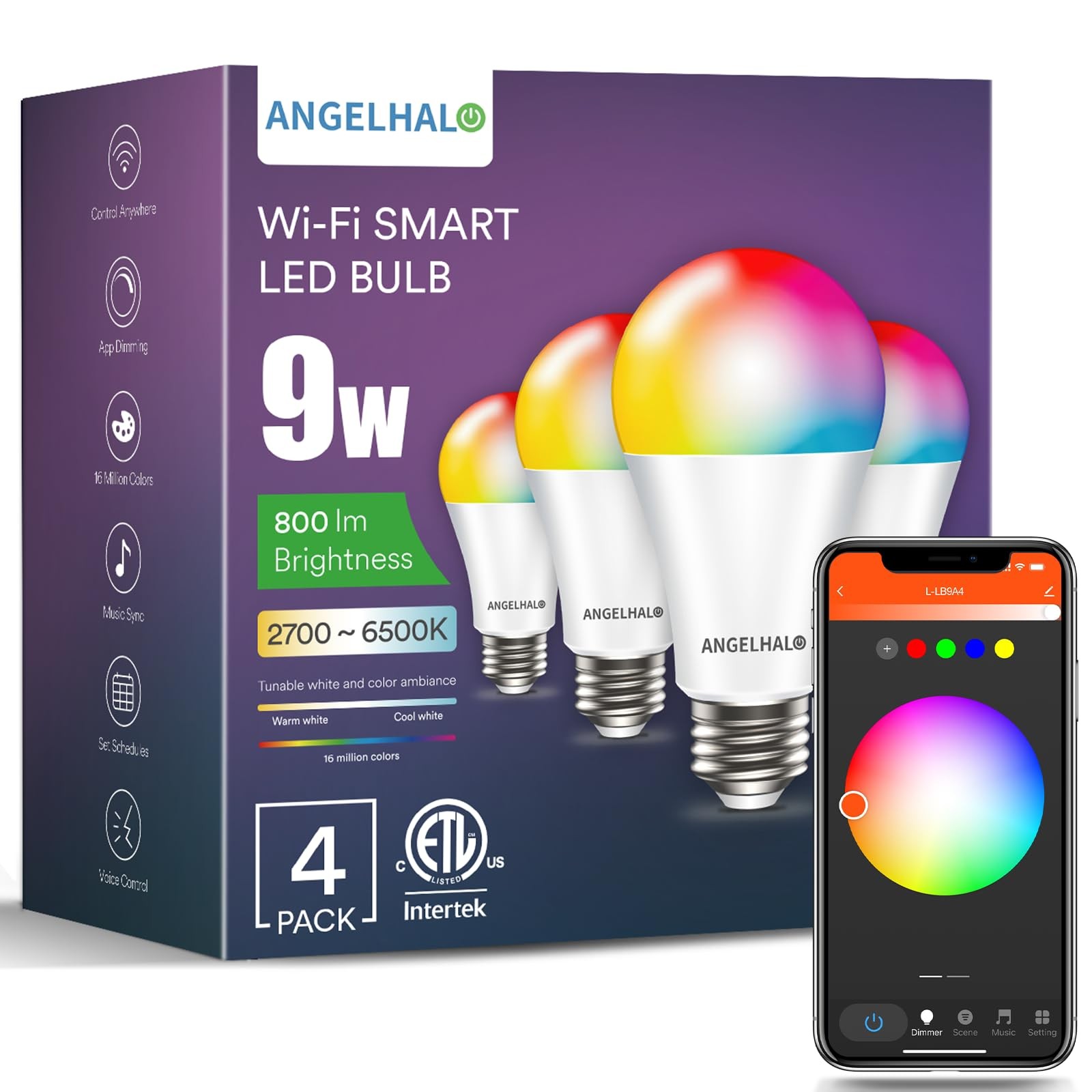 Color Changing A19 Led Light Bulb Work With Alexa And Google