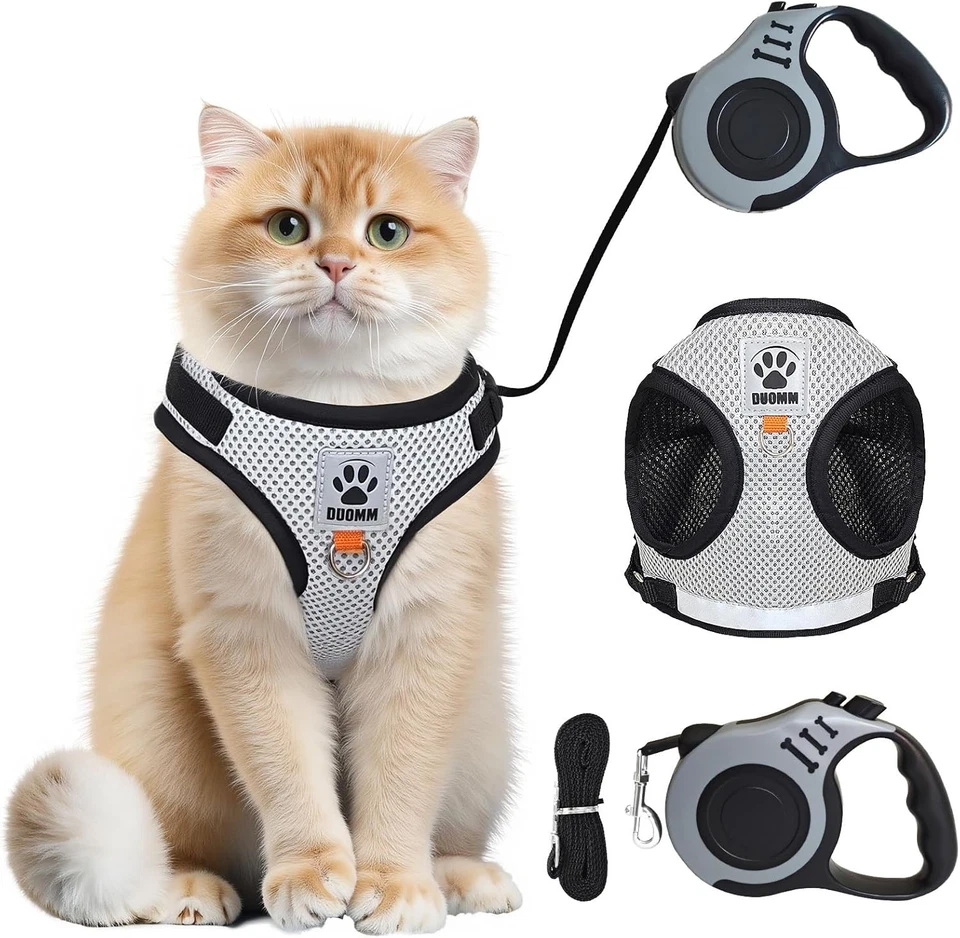 Katzengeschirr mit Leine Ausbruchsicher Soft Verstellbar Hundegeschirr Geschirr - Bild 2 von 4