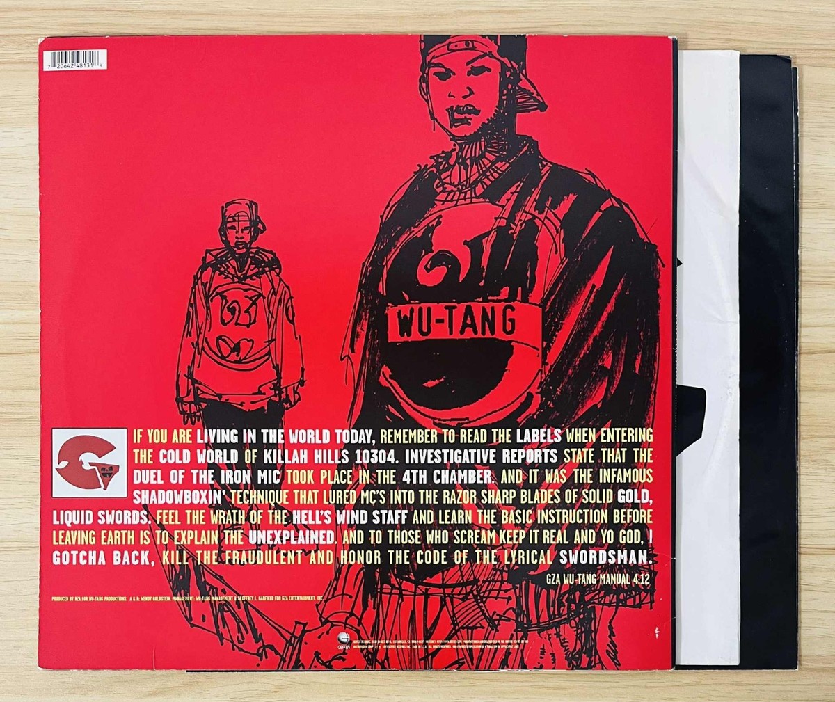 Genius / GZA Liquid Swords 1995 US Original 2LP BLACK Vinyl Geffen