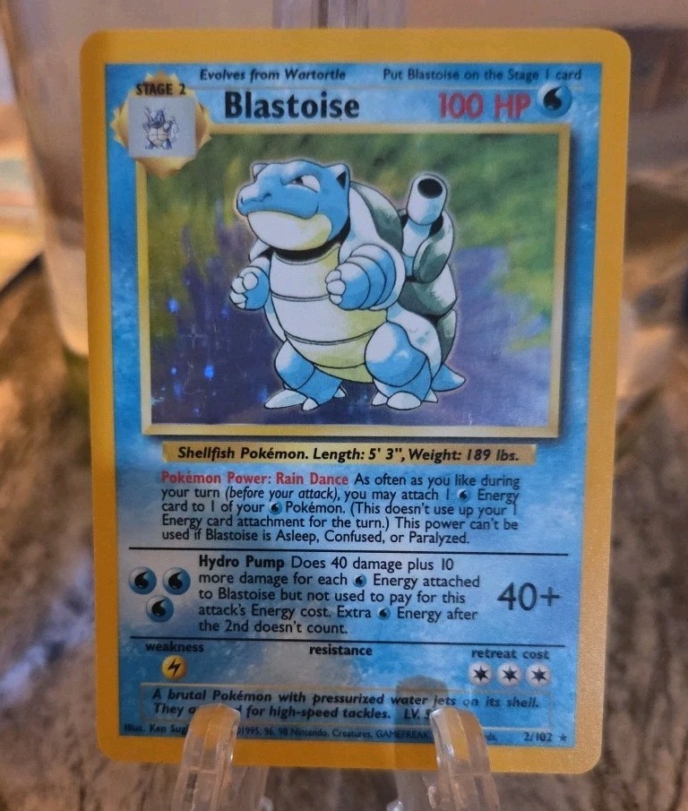 1999 Pokémon Base Set Blastoise 2/102 Holo Rare Vintage WOTC NM-M GRADE IT!!