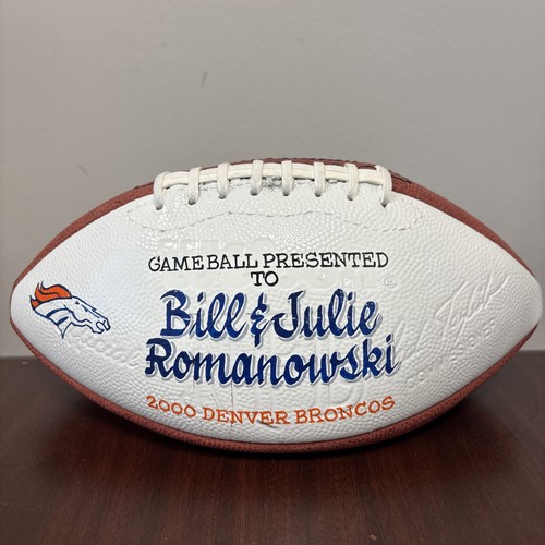 Bill & Julie Romanowski Denver Broncos Game Ball 2000 Wilson RARO