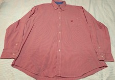 Men's Chaps Easy Care Red Plaid Long Sleeve Dress/Casual Shirt Sz 2XLT