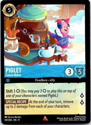 Disney Lorcana Piglet - Cocoa Maker Winterspell Rare #147/204 NM