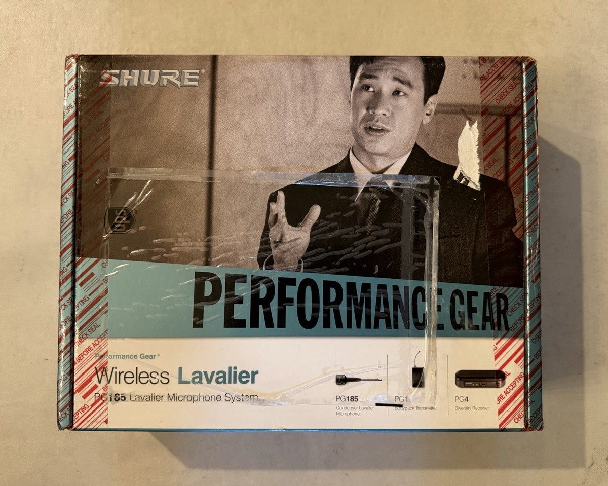 SHURE ワイヤレスピンマイク PG14/PG185 動作品 Shure PG185/PG1/PG4 Wireless Lavalier Mic System Performance Gear