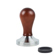 Espresso Press Hand Tamper Coffee Distributor & Tamper 49mm Walnut Wooden Han...