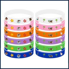 12pc Moana 2 Bracelets Party Favor Moana Silicone Rubber Wristband for Kid