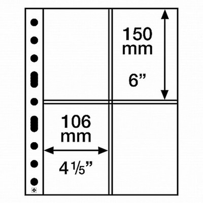 Leuchtturm Kunststoffhüllen GRANDE EASY 4er A6 150 x 106 mm 50er-Pack SH312-2CT