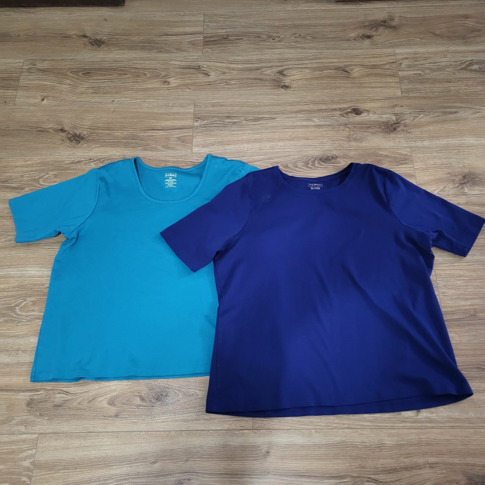 L.L. Bean Short Sleeve T-Shirt Top Set Lot Of 2 Women's Size 2X Supima Cotton