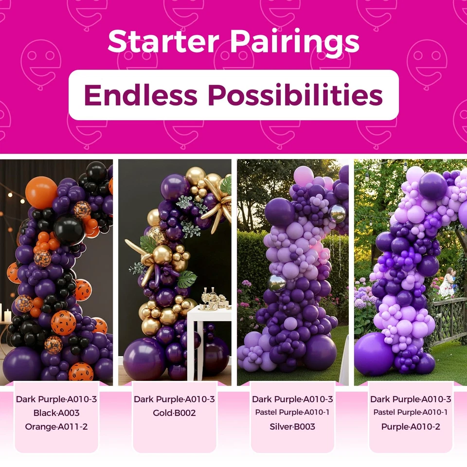 Globos grandes de látex púrpura - Paquete de 30 para graduación, Halloween, bodas, Foto 4 de 4