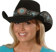Bullhide All for Good Black Women's Shapeable Wool Felt Western Cowgirl Hat M