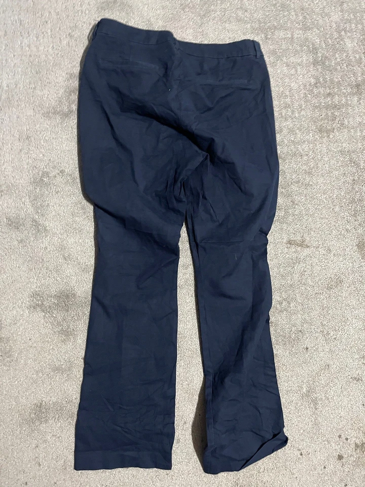Old Navy Women's High Rise Pixie Flare Pants Navy Blue Solid Size: 16 (Tall) - Image 3 of 4
