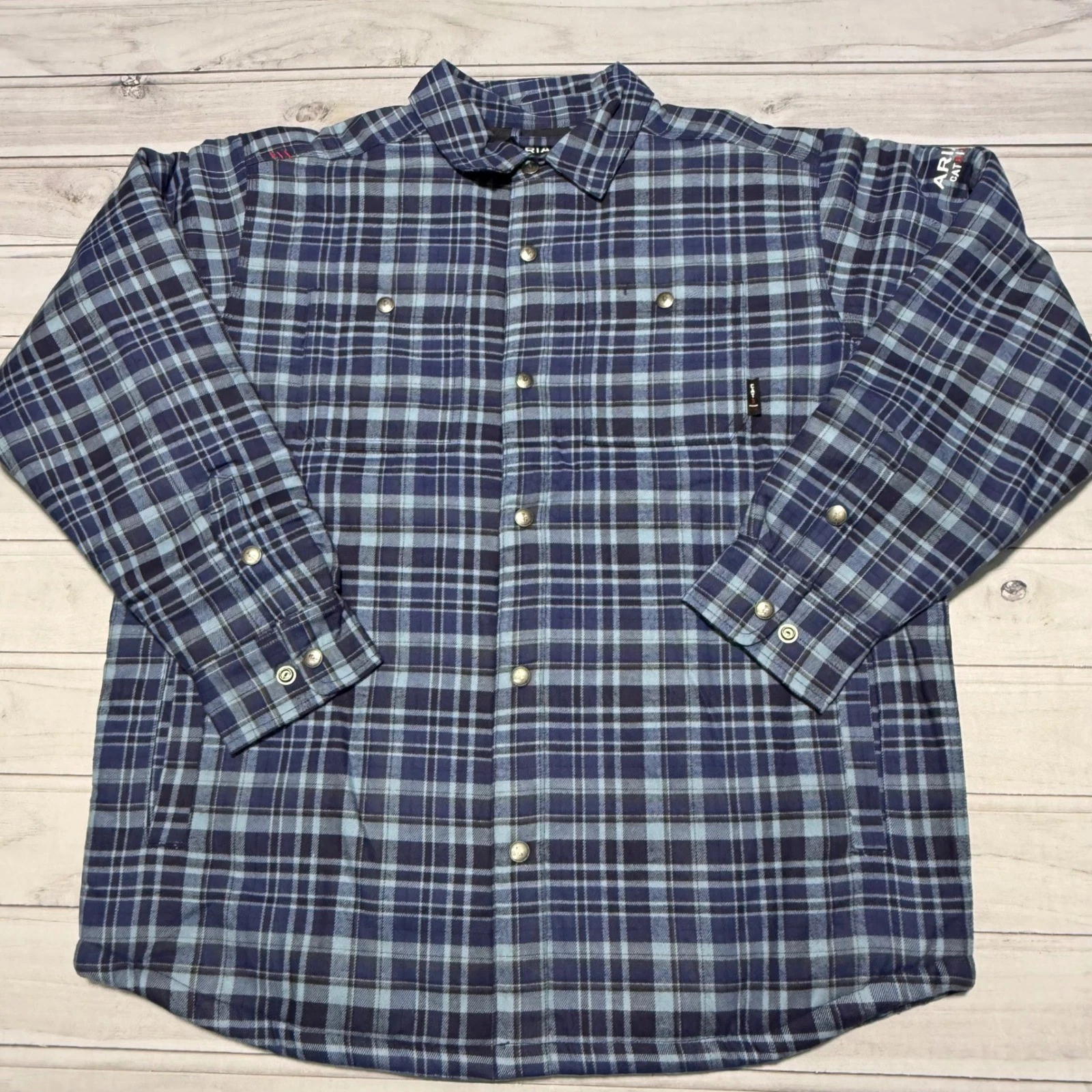 Ariat FR Flannel Insulated Shirt Jacket L Blue Plaid Flame Resistant CAT3 NEW
Opens in a new window 