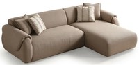 Ecksofa L Form Braun Stil Modern Wohnzimmer Bequem Komfortabel