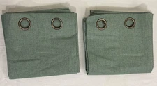 1 pair Blackout Curtains-Light Forest Green Large Eyelets Rod opening 50"X 96"
