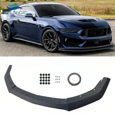 For 2024 2025 Ford Mustang GT Ecoboost Front Bumper Lip Matte Black ABS NEW