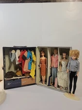 Vintage 1961 And 1964 Barbie Cases With Dolls And Tons Of Accessories Wow !!!!!!